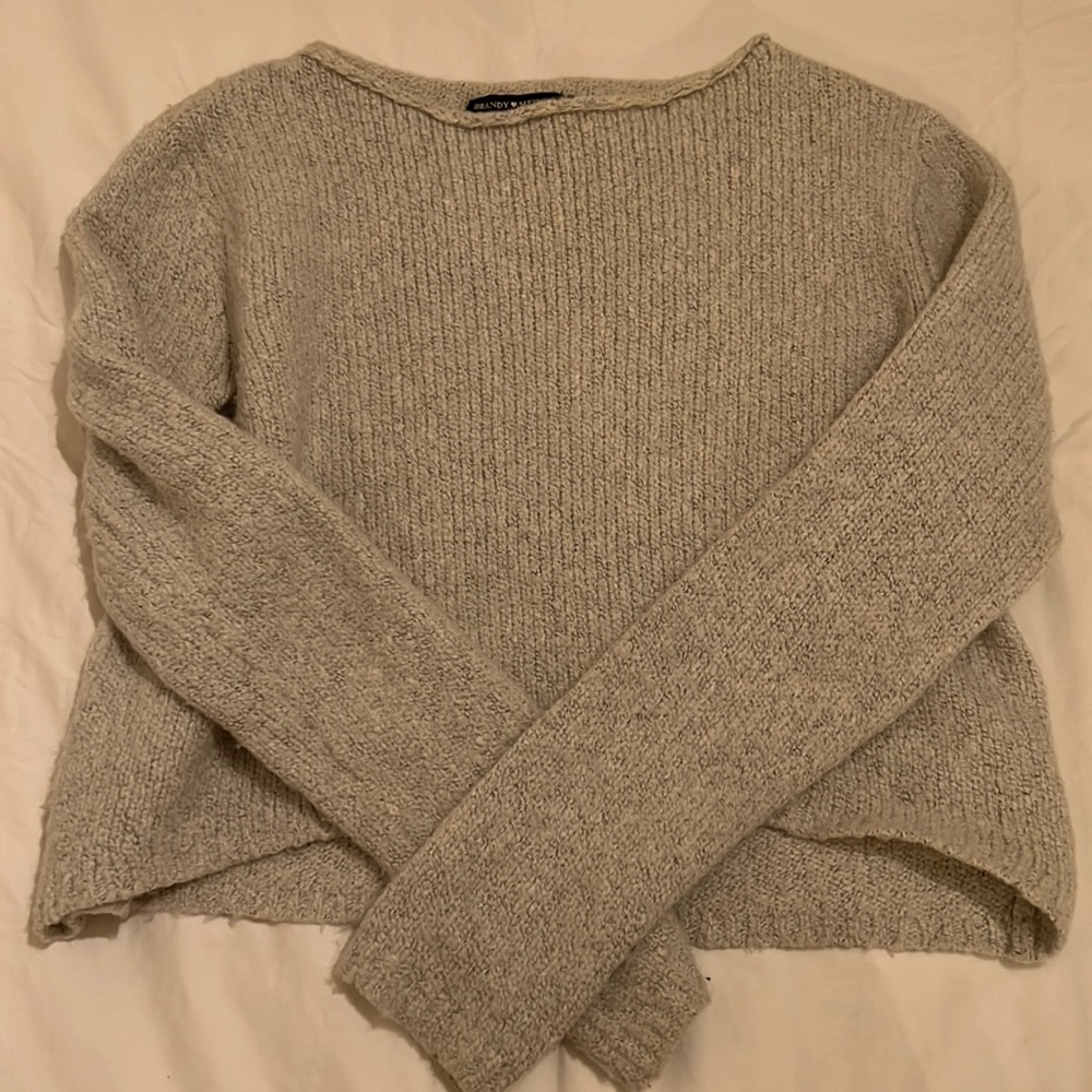 Cropped boat neck sweater